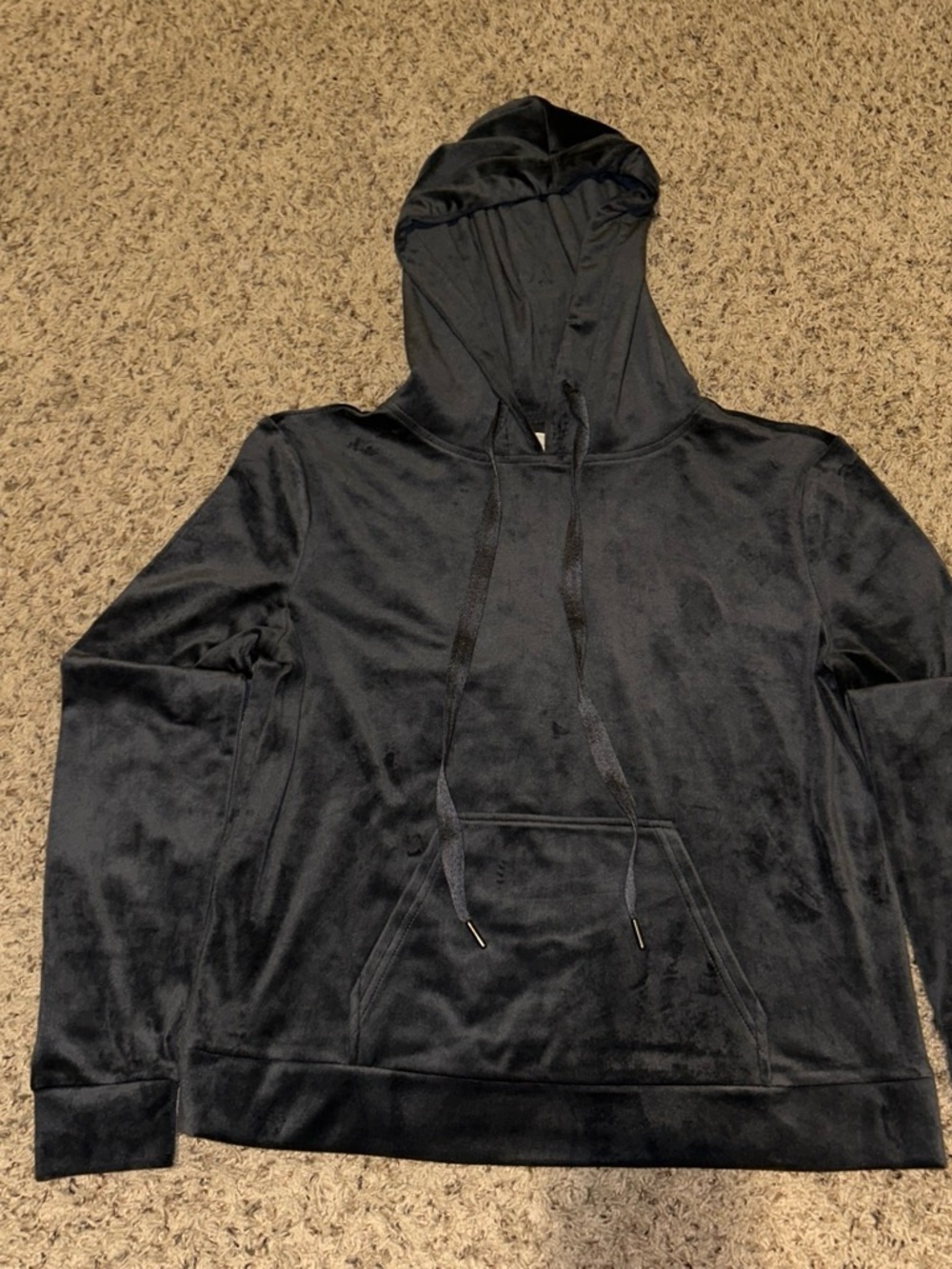 Lou & Grey Black Velour Hoodie